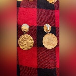 Gold Coin Drop Earrings